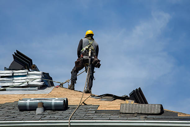 Professional Flat Roof Repair technician working in Columbus, IN